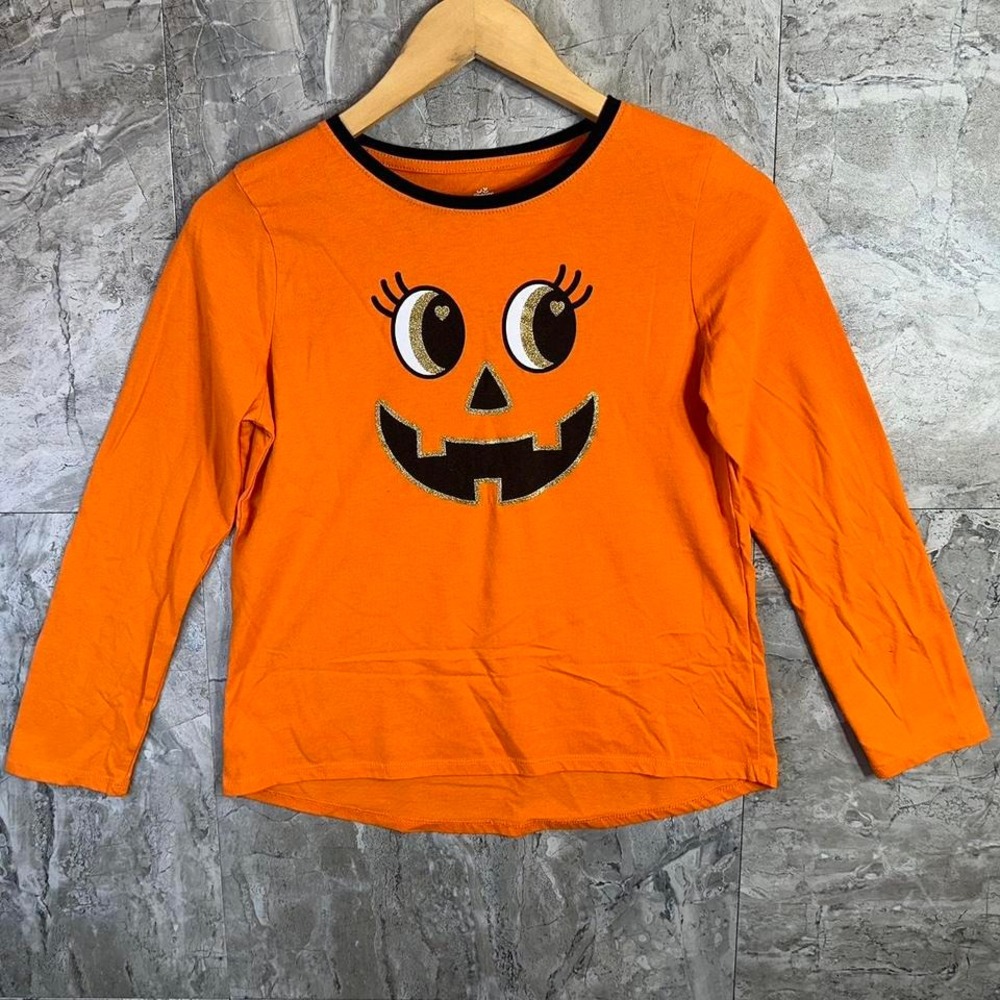 Orange Halloween long sleeve shirt with black‎ trim Kids XL 14-16